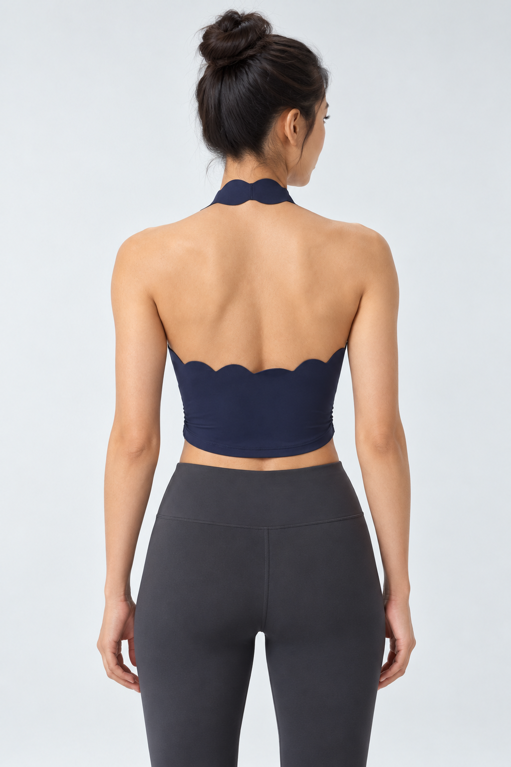 LUNA Line Blue halter sports bra - back view