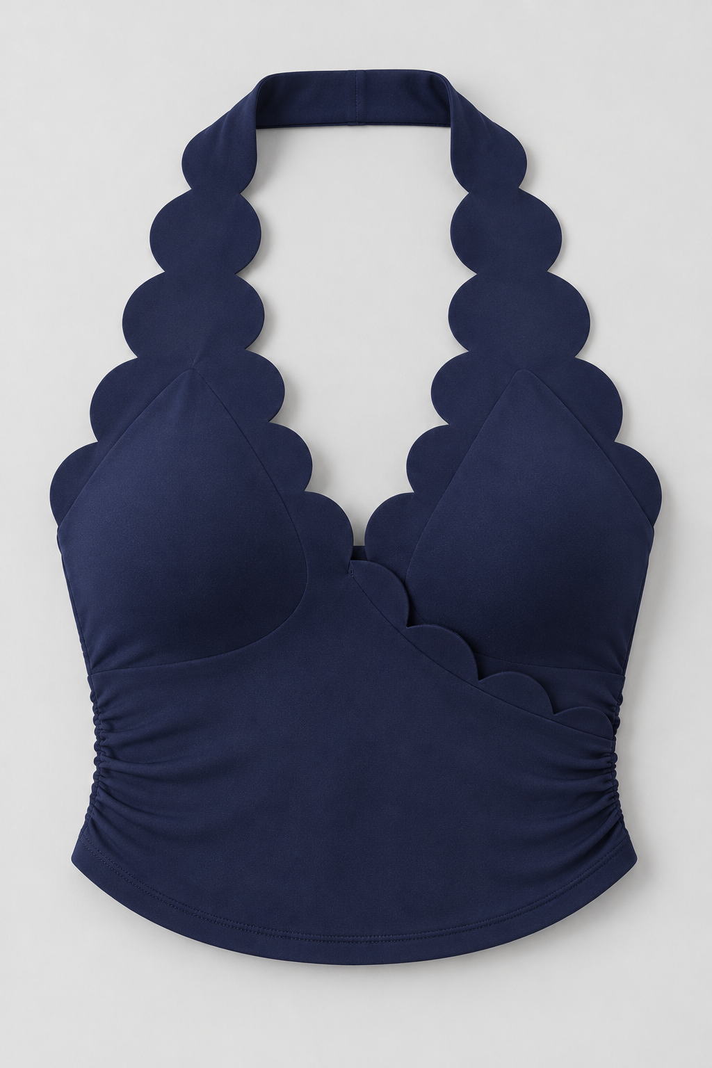 LUNA Line Blue halter sports bra - fabric-detail view