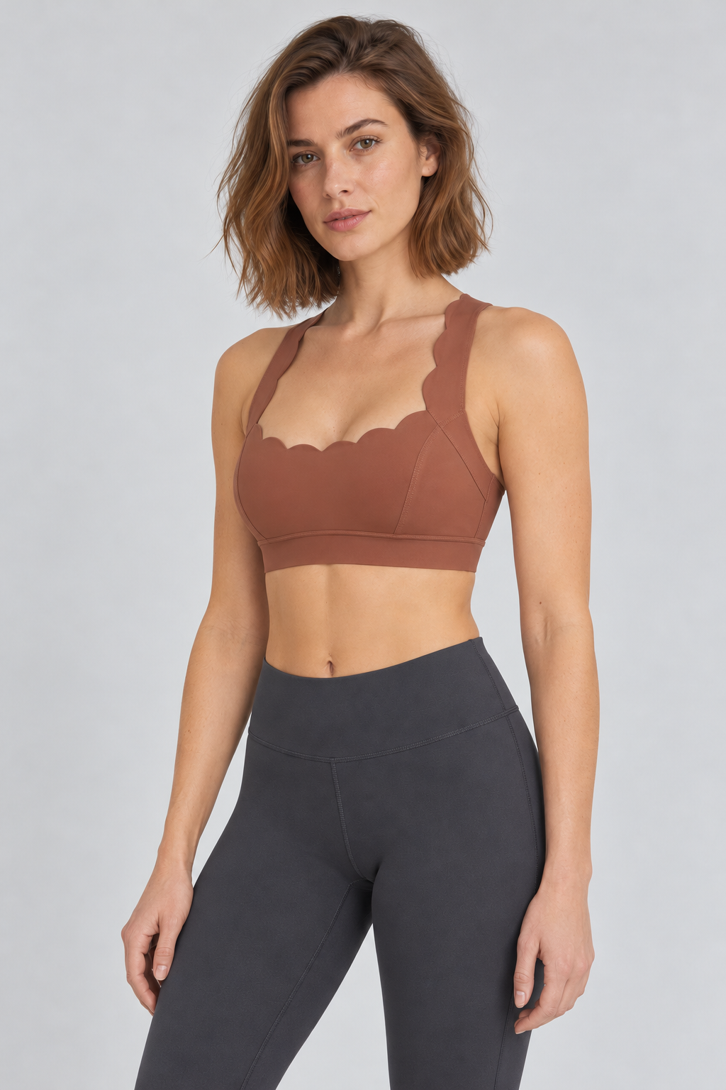 MAE CINNAMON BROWN sports bra - side view