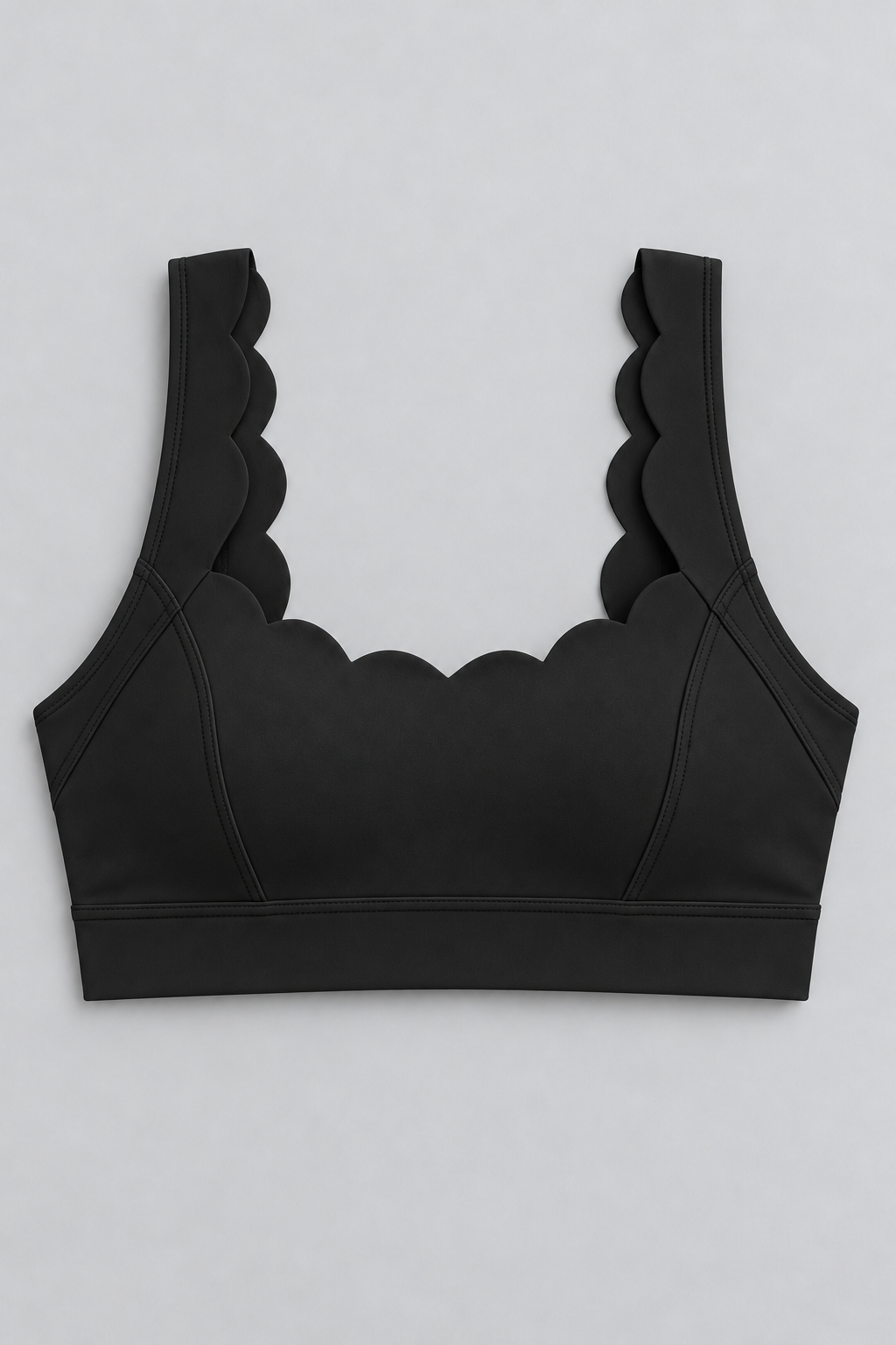 MAE DEEP BLACK sports bra - front-closeup view
