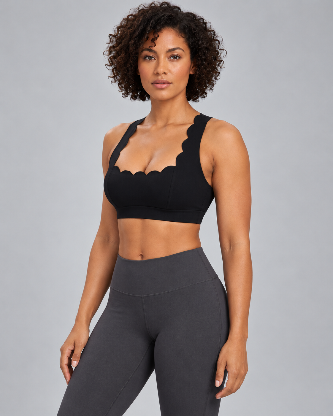MAE DEEP BLACK sports bra - three-quarter view