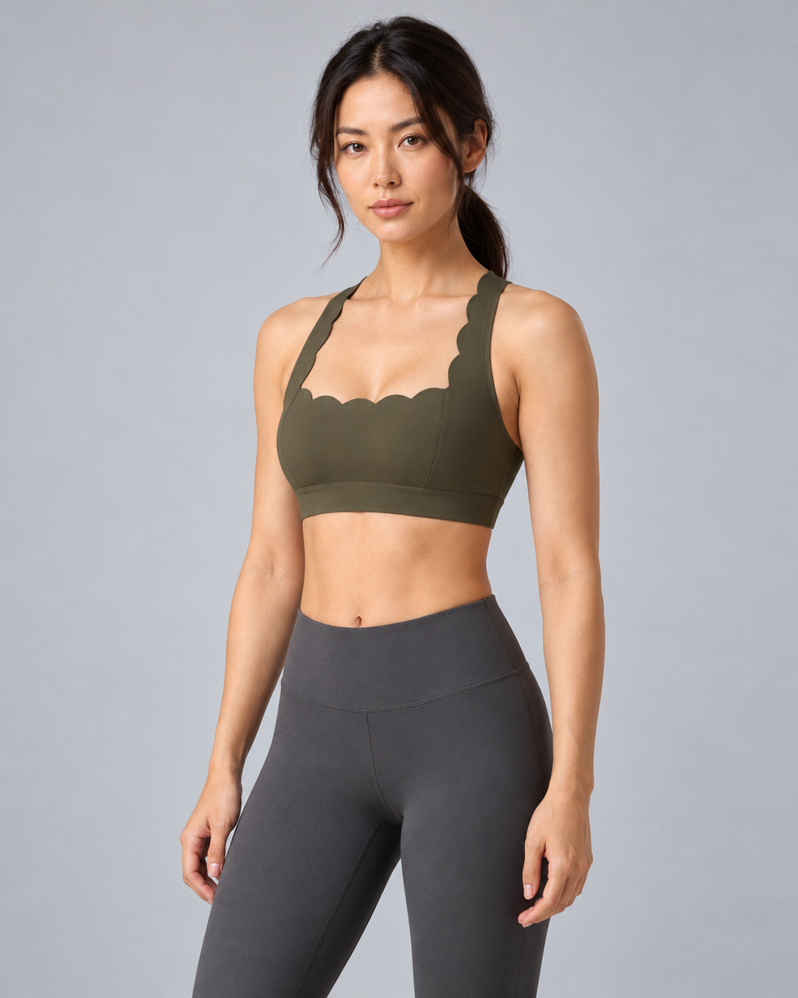 MAE FOREST GREEN sports bra - side view