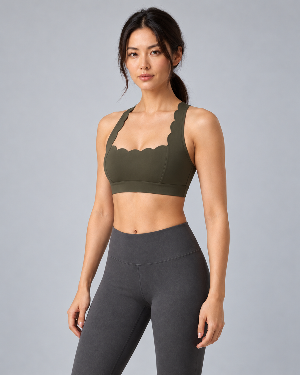 MAE FOREST GREEN sports bra - three-quarter view
