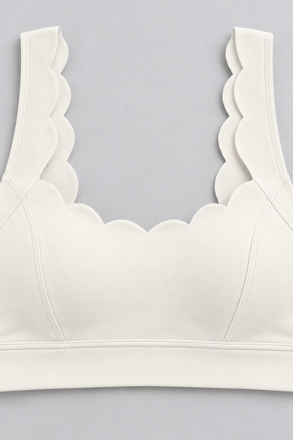 MAE IVORY WHITE sports bra - front-closeup view
