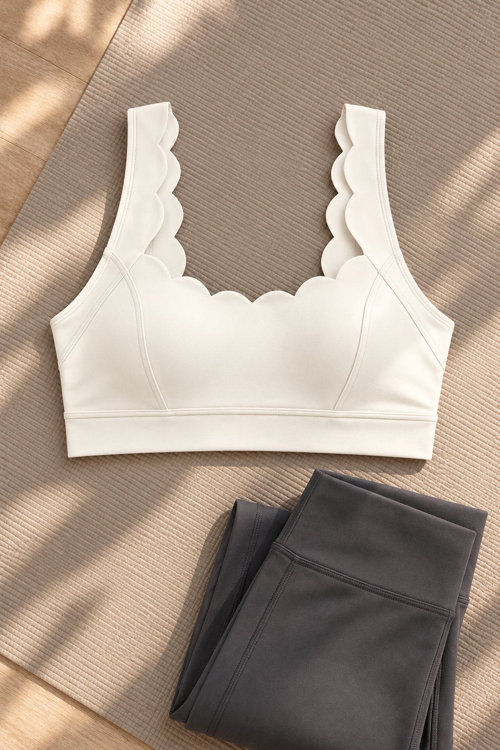 MAE IVORY WHITE sports bra - lifestyle view