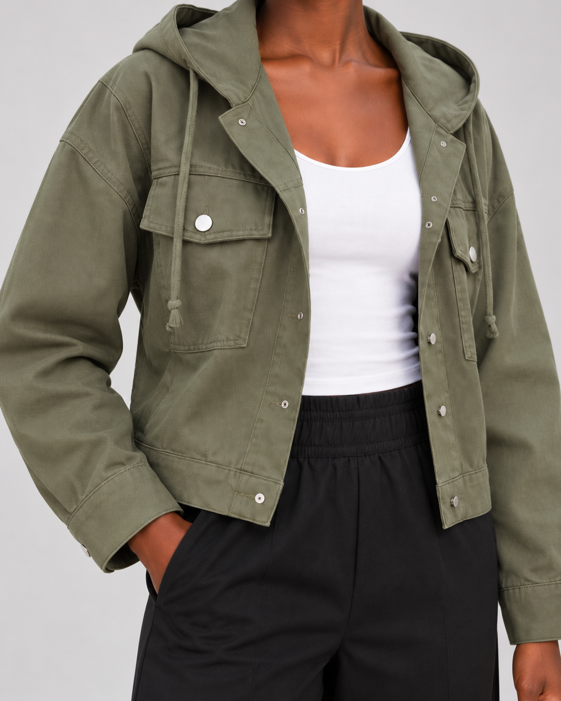 NURA — Army Green — fabric-detail