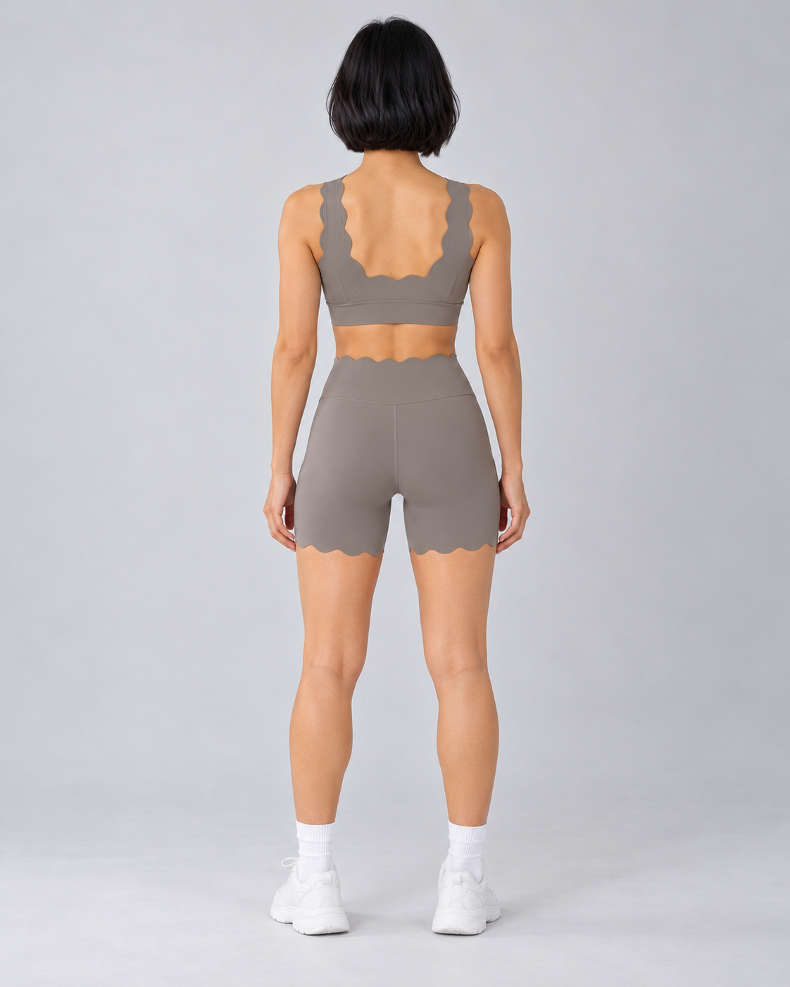TYLA almond sauce coordinated top and shorts — back view