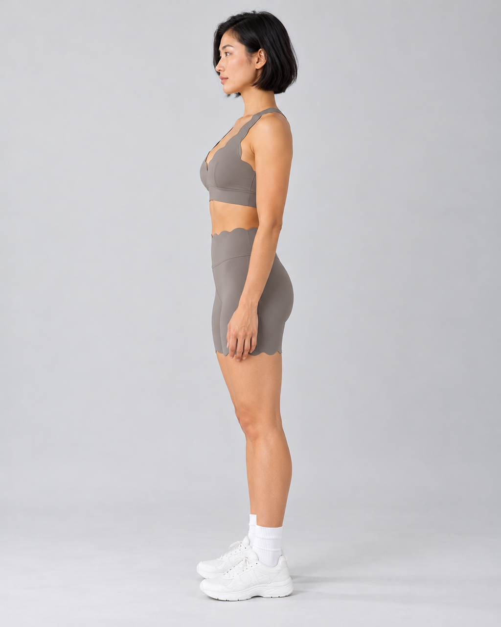 TYLA almond sauce coordinated top and shorts — side view