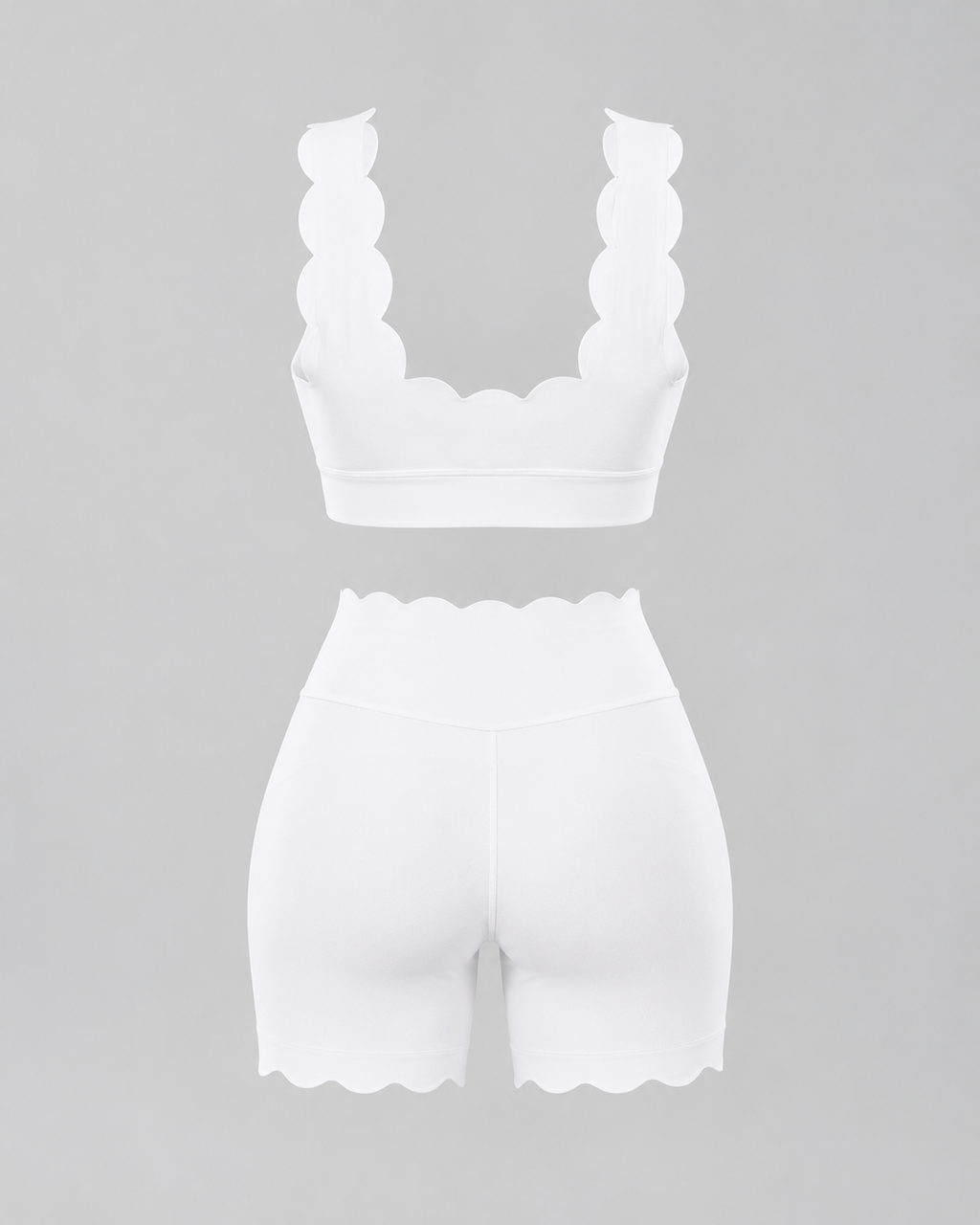 TYLA ivory coordinated top and shorts — back view