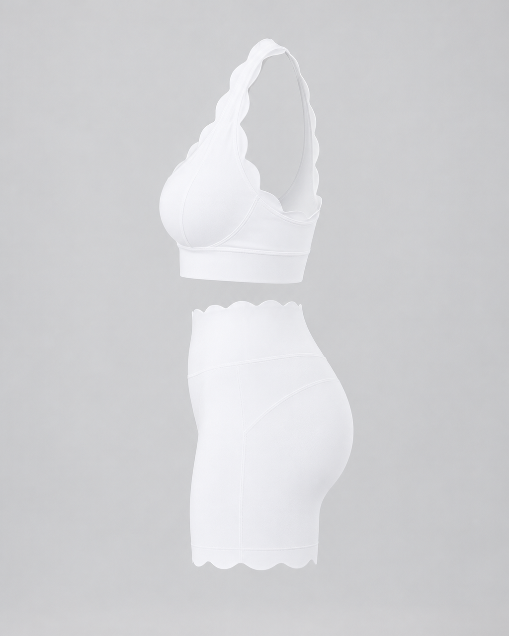 TYLA ivory coordinated top and shorts — side view