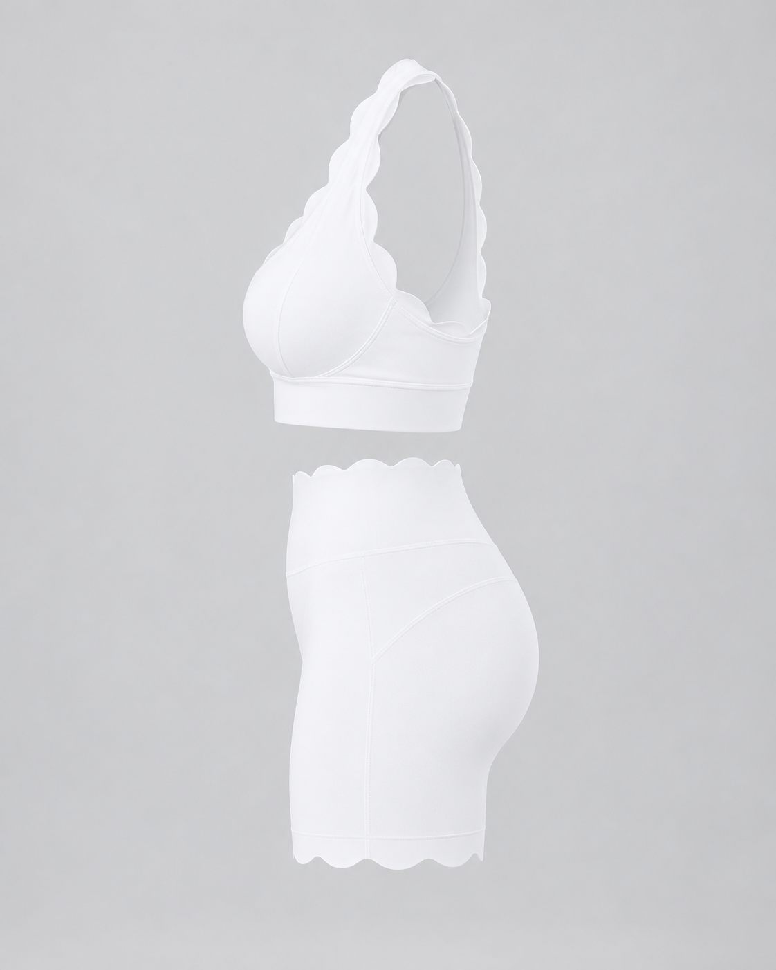 TYLA ivory coordinated top and shorts — side view