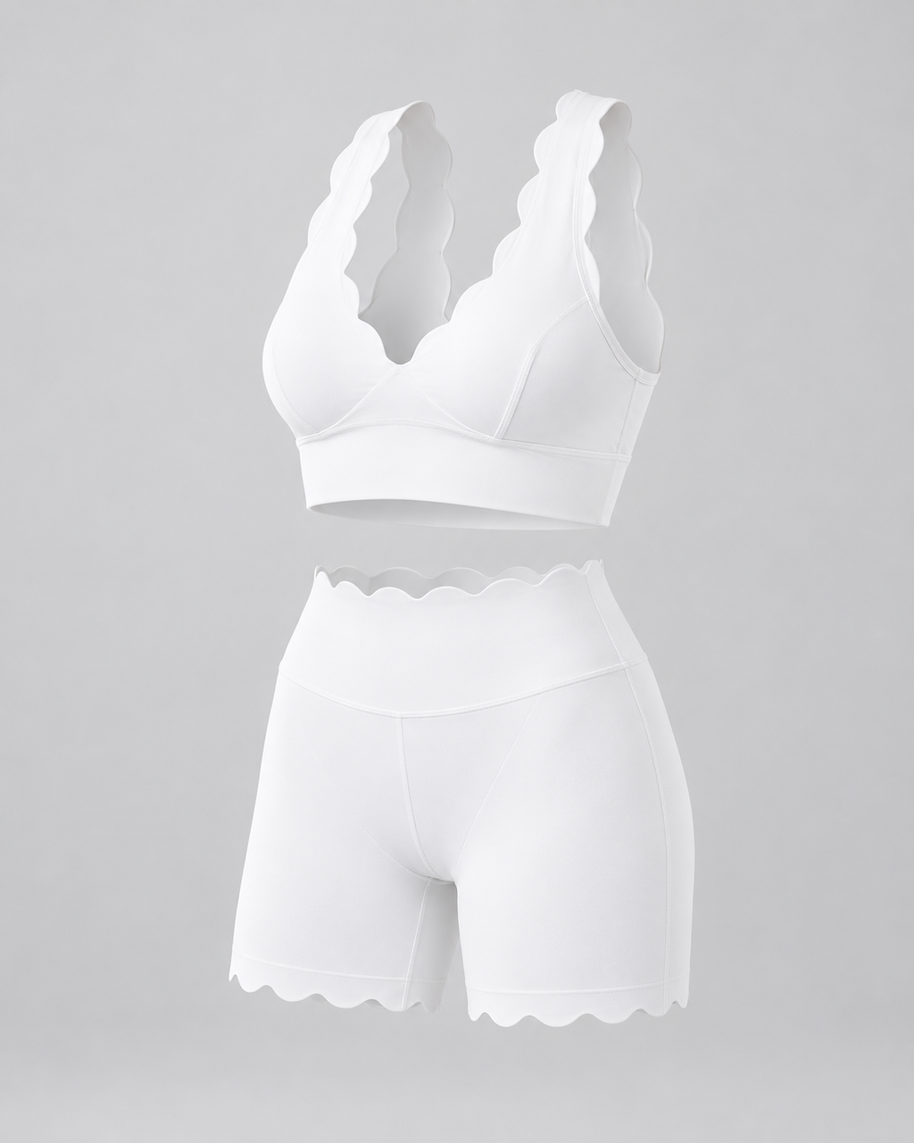 TYLA ivory coordinated top and shorts — three quarter view