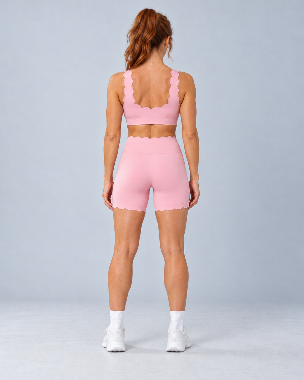 TYLA pink coordinated top and shorts — back view