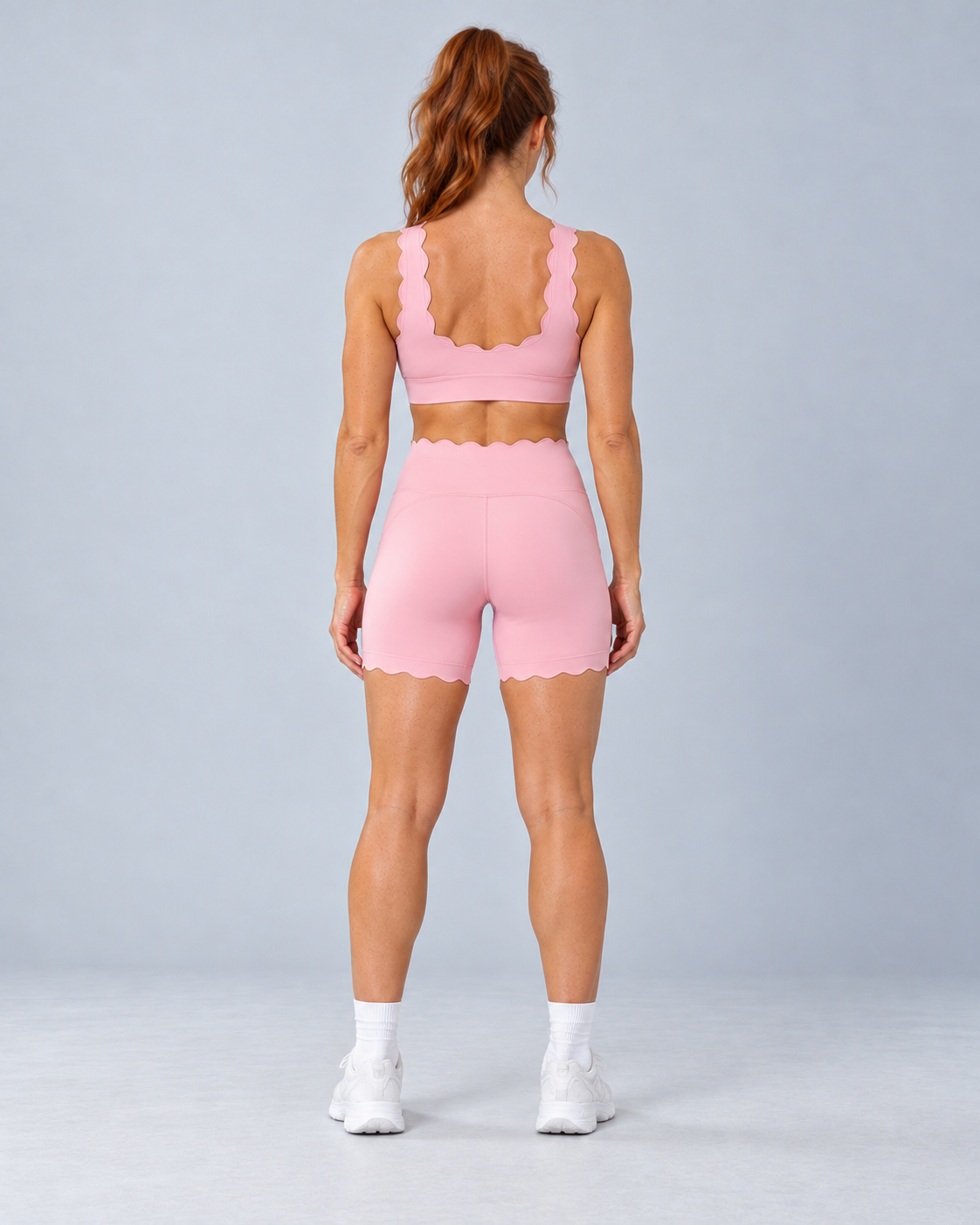 TYLA pink coordinated top and shorts — back view